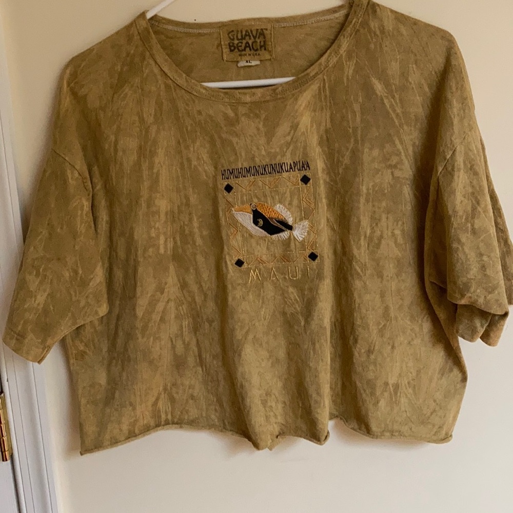 Vintage Guava Beach Cropped Shirt